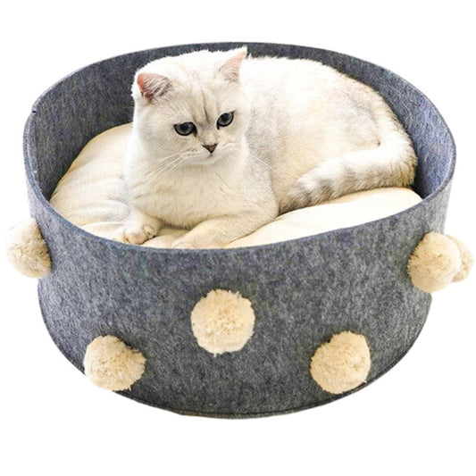 PURROOM Fur Ball Bed Cat Bed with Fur Ball