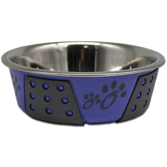 Pet Dog Puppy Feeder Food Water Bowl Stainless Steel Non-slip Base