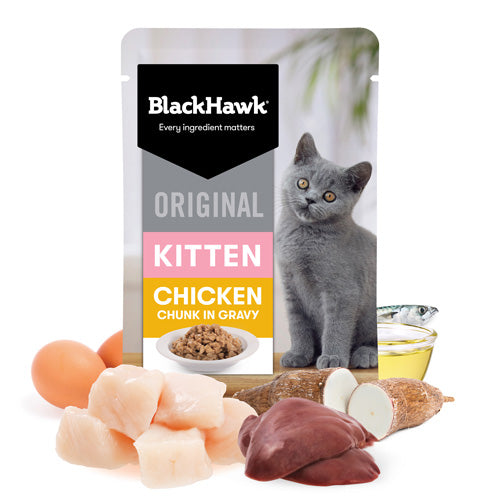 BLACKHAWK 12PK KITTEN WET CHICKEN IN GRAVY 85G