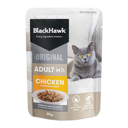 BLACKHAWK 12PK CAT WET CHICKEN IN GRAVY 85G