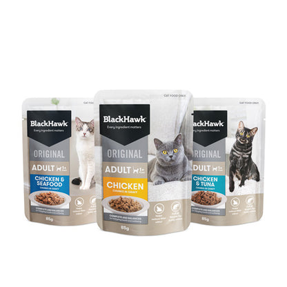 BLACKHAWK 12PK CAT WET VARIETY PACK IN GRAVY 85G