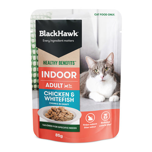 BLACKHAWK 12PK CAT WET HEALTHY BENEFITS CHICK FISH GRAVY 85G