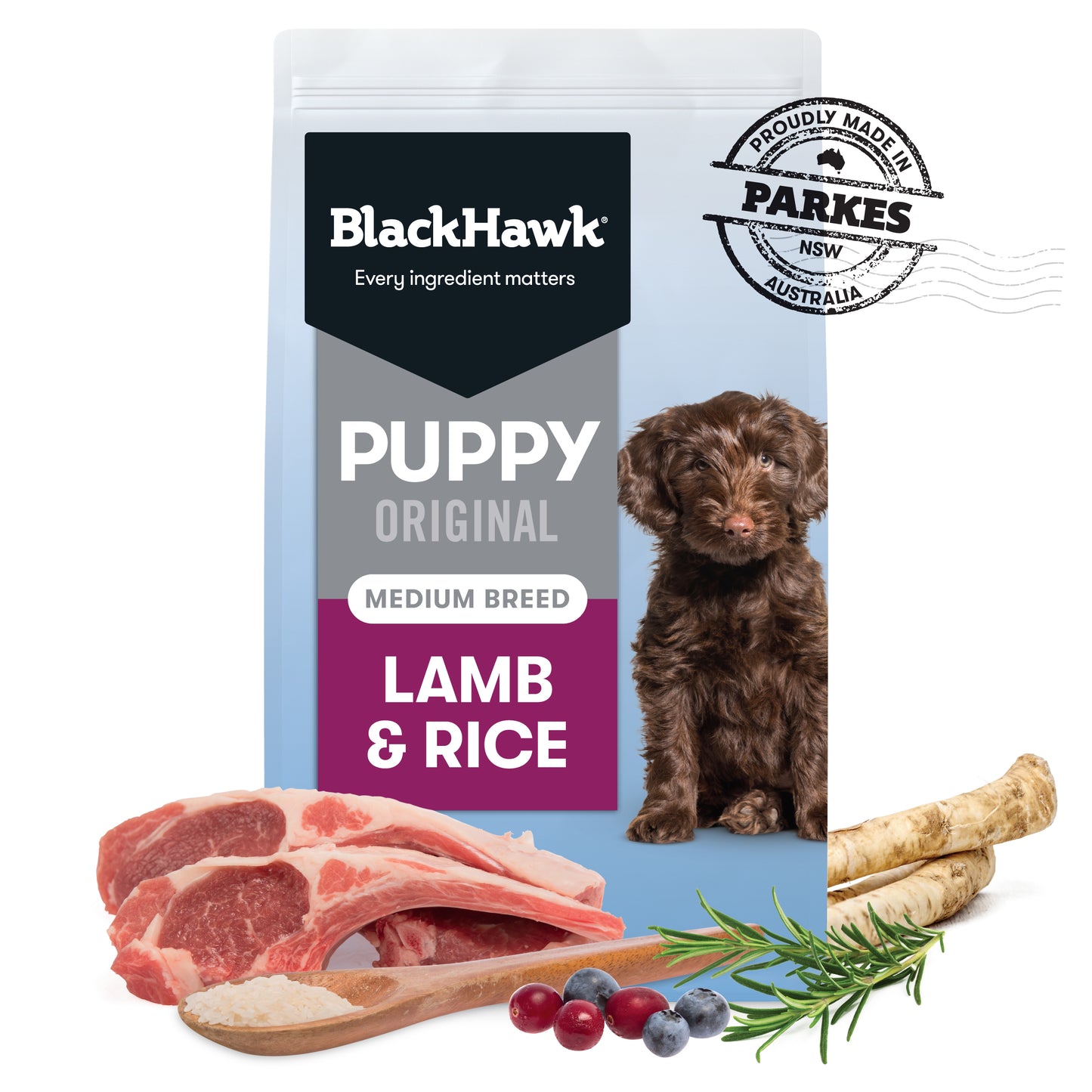 BLACKHAWK PUPPY MEDIUM BREED LAMB&RICE 3KG/10KG/20KG