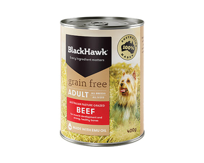 BLACKHAWK DOG WET GRAIN FREE BEEF CHICKEN LAMB 100GX9 | 400GX12