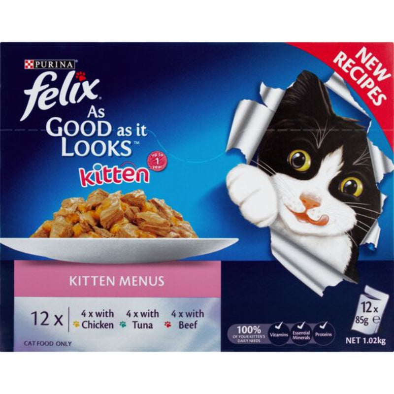 FELIX AGAIL GIJ KITTEN Cat Food MENU 12X85G