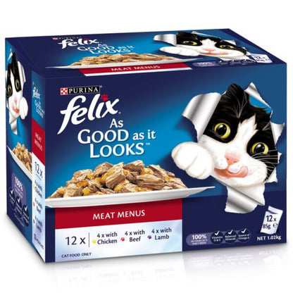 FELIX AGAIL GIJ MEAT MENU Cat Food 12X85G