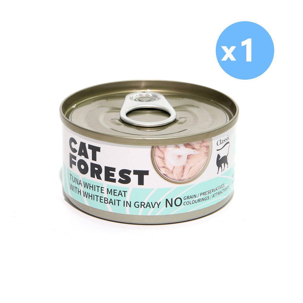 CAT FOREST Classic Tuna White Meat With Whitebait In Gravy Cat Canned Food