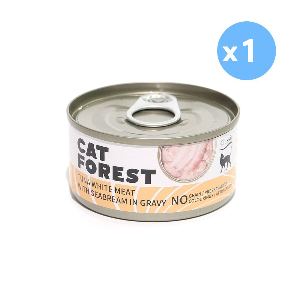 CAT FOREST Classic Tuna White Meat With Seabream In Gravy Cat Canned Food