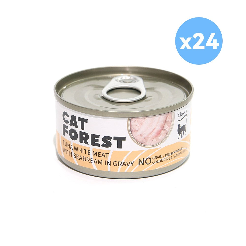 CAT FOREST Classic Tuna White Meat With Seabream In Gravy Cat Canned Food