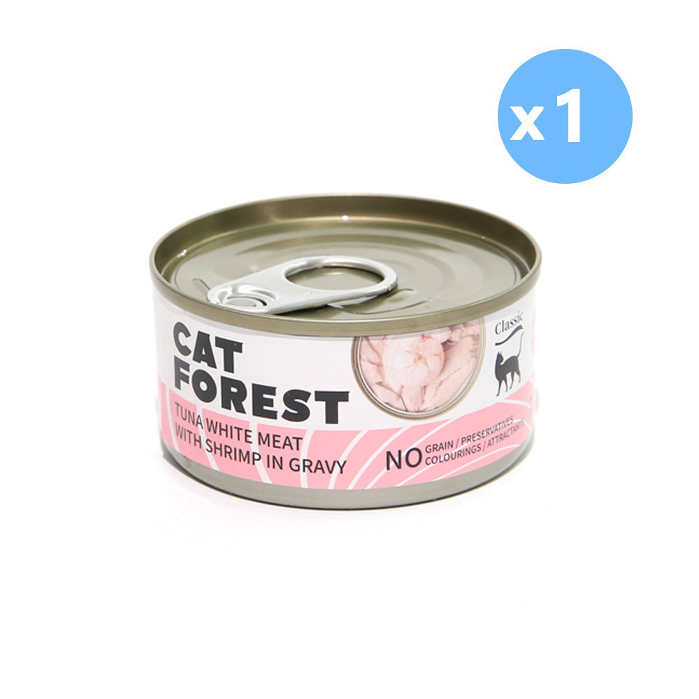 CAT FOREST Classic Tuna White Meat With Shrimp In Gravy Cat Canned Food