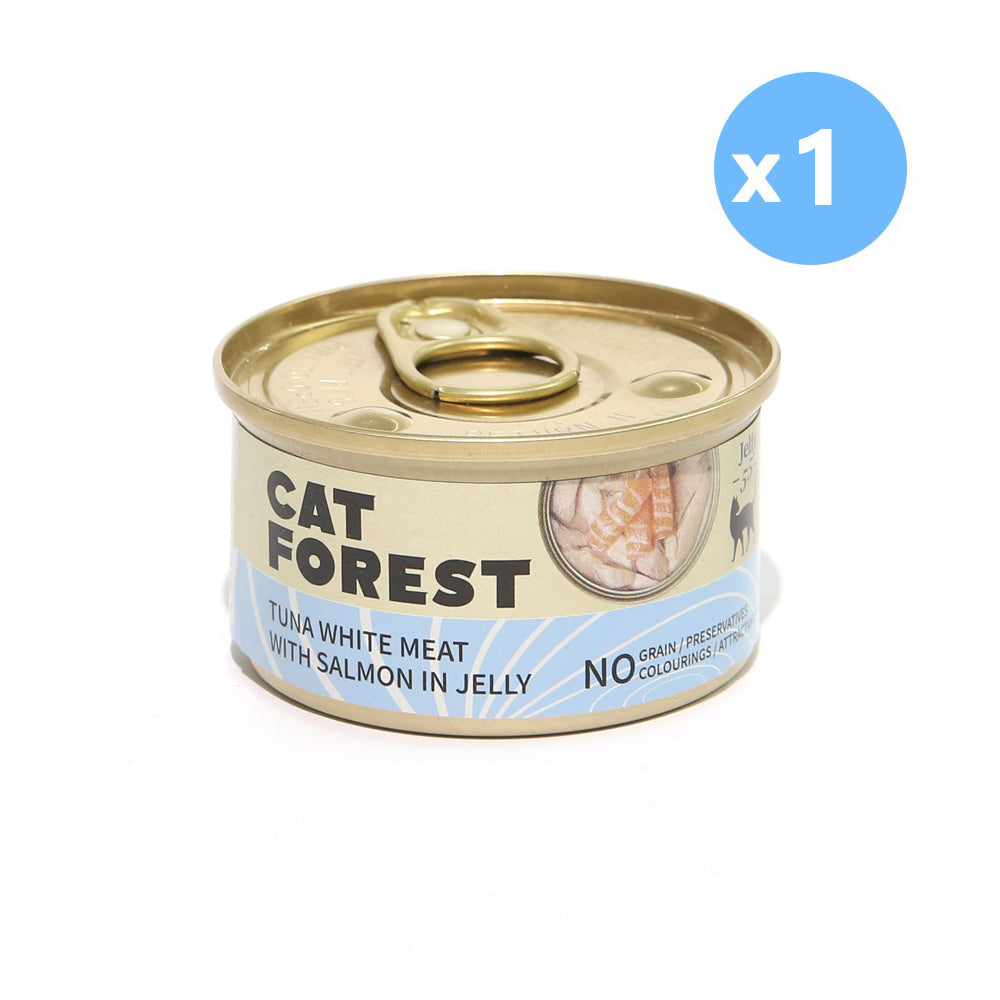 CAT FOREST Premium Tuna White Meat With Salmon In Jelly Cat Canned Food