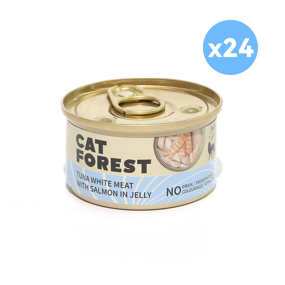 CAT FOREST Premium Tuna White Meat With Salmon In Jelly Cat Canned Food