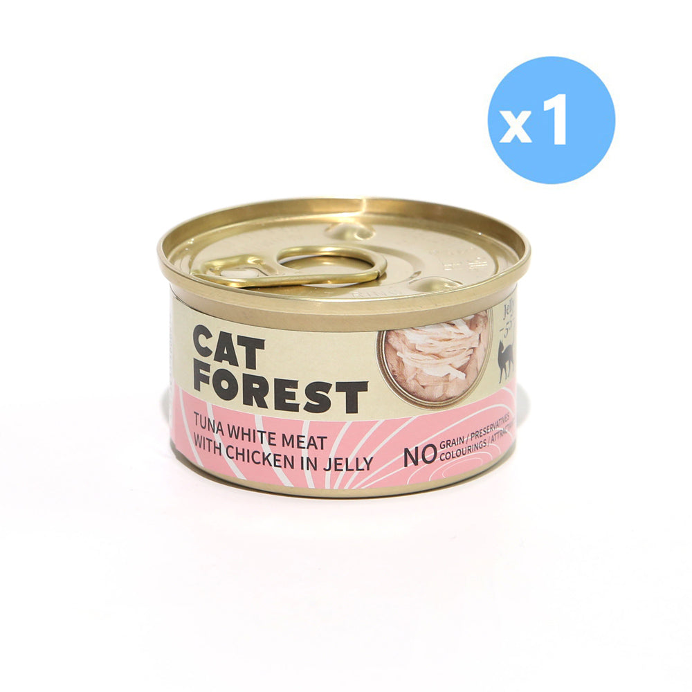 CAT FOREST Premium Tuna White Meat With Chicken In Jelly Cat Canned Food