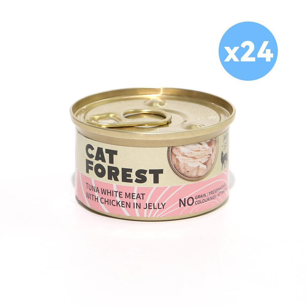 CAT FOREST Premium Tuna White Meat With Chicken In Jelly Cat Canned Food