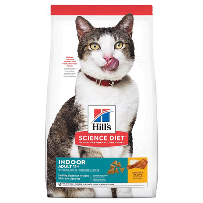 HILLS CAT ADULT 11+ INDOOR 1.58KG/3.17KG CHICKEN RECIPE