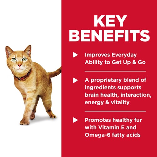 HILLS CAT ADULT 7+ YOUTHFUL VITALITY 1.36KG/2.72KG Chicken & Rice Recipe