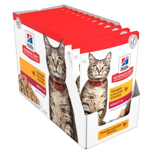HILLS CAT ADULT CHICKEN POUCHES 85G