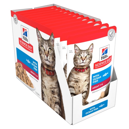 HILLS CAT ADULT OCEAN FISH POUCHES 85G