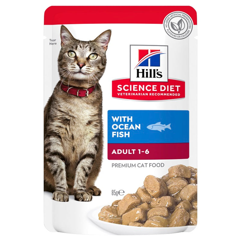 HILLS CAT ADULT OCEAN FISH POUCHES 85G