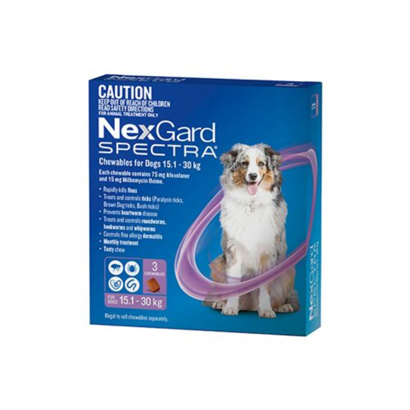 NEXGARD SPECTRA PURPLE FOR LARGE DOGS 15.1-30KG 3S/6S