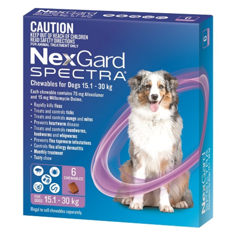 NEXGARD SPECTRA PURPLE FOR LARGE DOGS 15.1-30KG 3S/6S