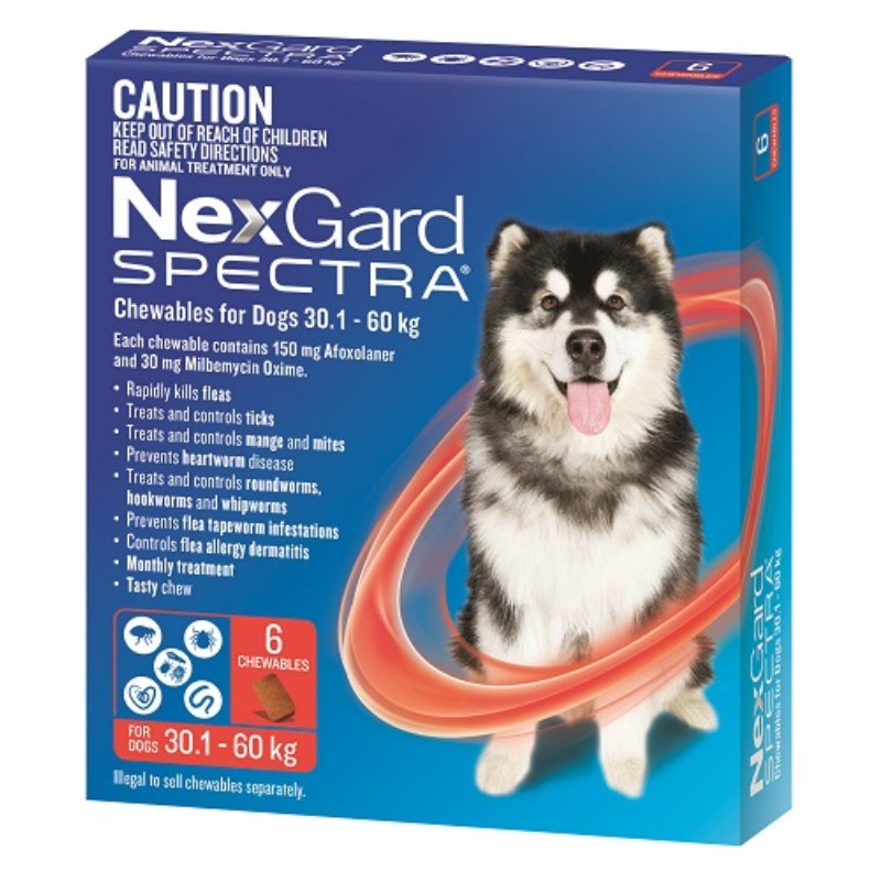 NEXGARD SPECTRA RED FOR EXTRA LARGE DOGS 30.1-60KG 3S/6S