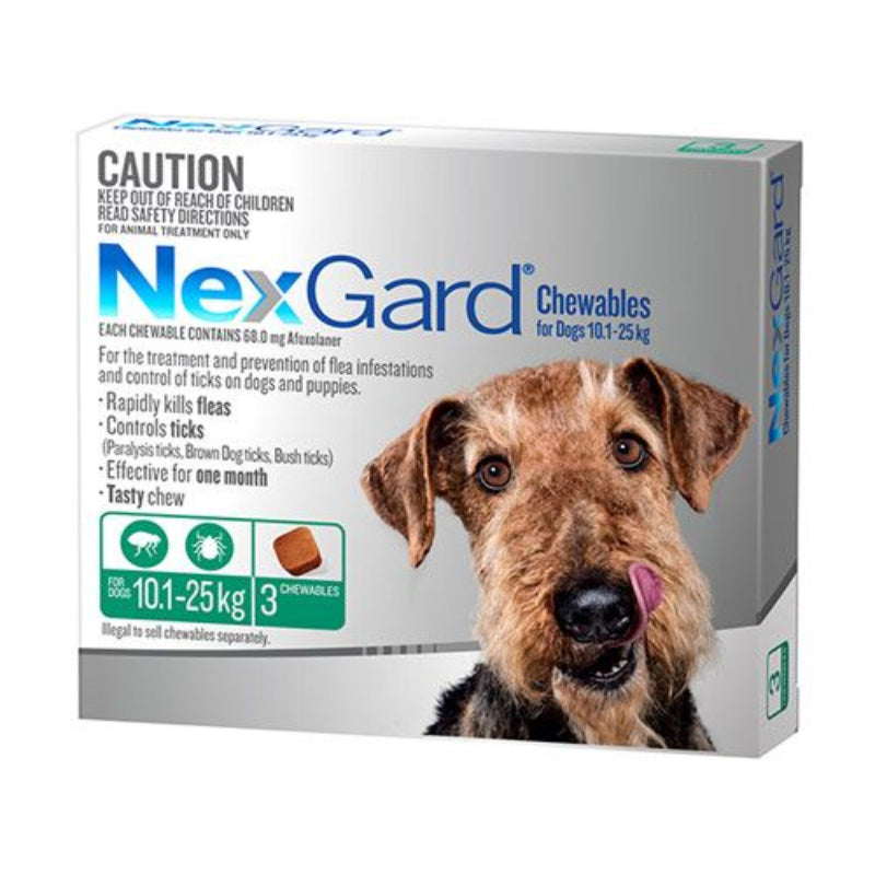 NEXGARD LARGE DOGS 10.1 - 25KG 3S/6S GREEN