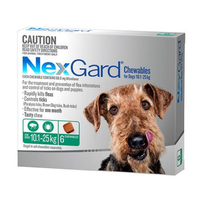 NEXGARD LARGE DOGS 10.1 - 25KG 3S/6S GREEN