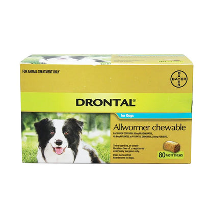 DRONTAL DOG ALLWORMER CHEWABLE MEDIUM 80S CHEWS