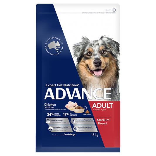 ADVANCE DOG ADULT DRY MED/ALL BREED TURKEY LAMB CHICKEN RICE 3KG/8KG/15KG/20KG