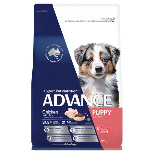 ADVANCE DOG PUPPY DRY FOOD CHICKEN REHYDRATION SMALL LARGE ALL BREED 3/8/15/20KG