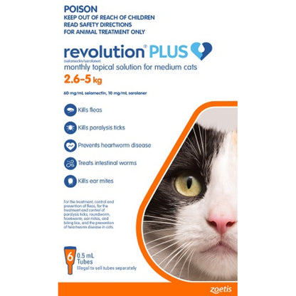 REVOLUTION CAT PLUS MEDIUM CAT 3PK/6PK 2.5-5KG