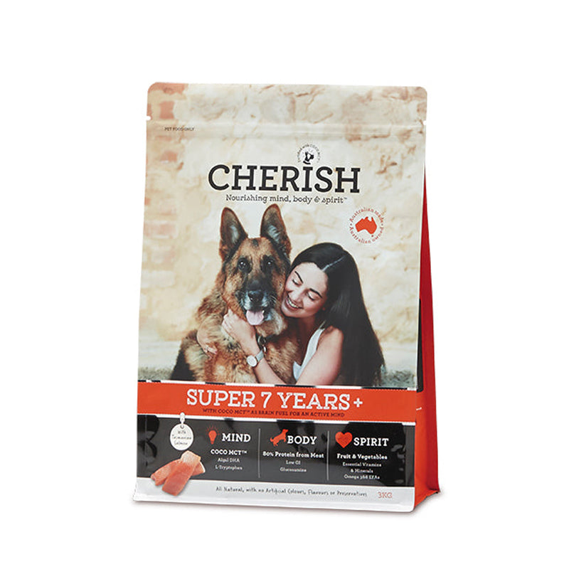 CHERISH DRY DOG FOOD SUPER 7 YEARS+ 3KG/8KG/15KG