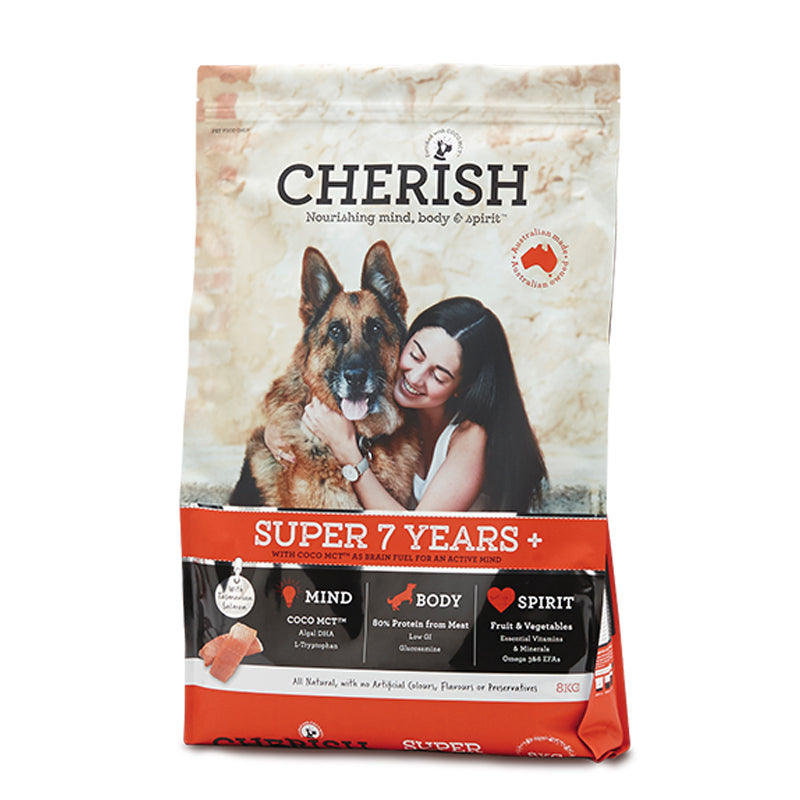 CHERISH DRY DOG FOOD SUPER 7 YEARS+ 3KG/8KG/15KG