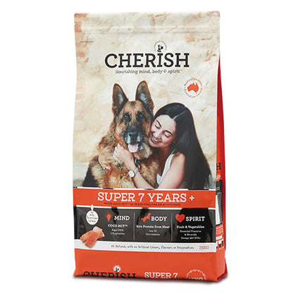 CHERISH DRY DOG FOOD SUPER 7 YEARS+ 3KG/8KG/15KG