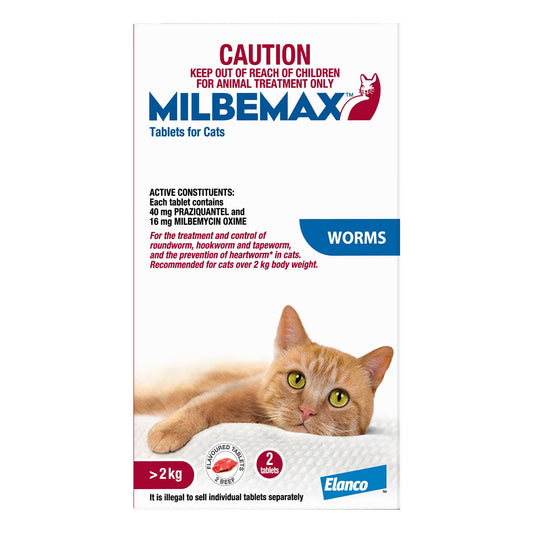 Milbemax Allwormer Tablets for Large Cats Over 2kg 2 Tablets