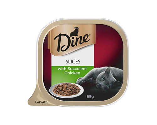 DINE CAT WET FOOD SUCCULENT CHICKEN SLICES 14X85G