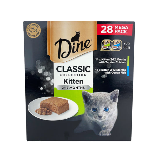 DINE KITTEN MULTIPACK WET FOOD TENDER CHICKEN & OCEAN FISH 85G x 28PCS