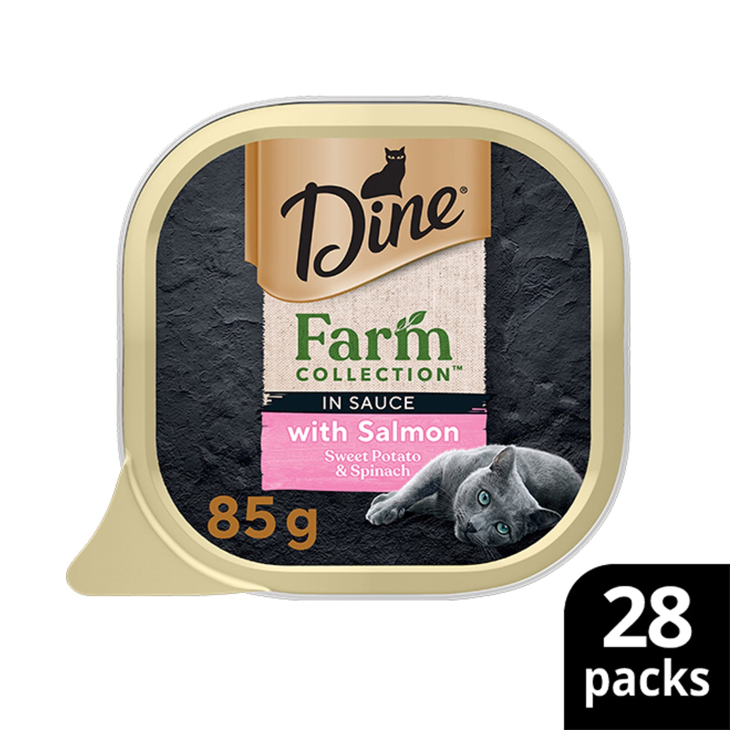 DINE CAT FARM COLLECTION WET FOOD SALMON SWEET POTATO SPINACH 85G 7PCS / 28PCS