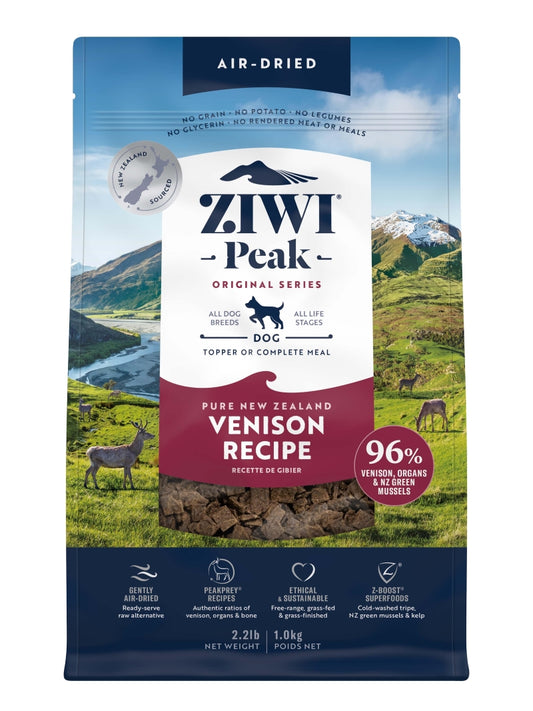 Ziwi Peak Air Dried Dog Food Venison 454g / 1kg / 2.5kg