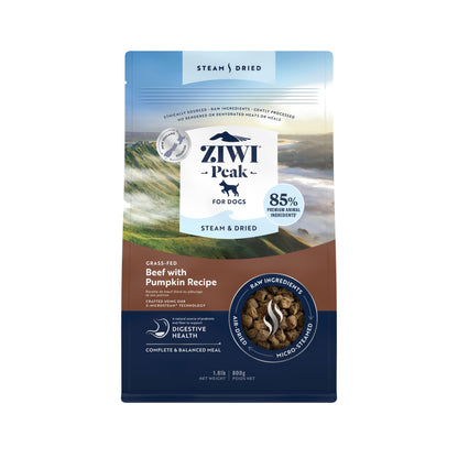 Ziwi Peak Steam Dried Dog Food Beef with Pumpkin 3.2kg / 1.5kg / 800g