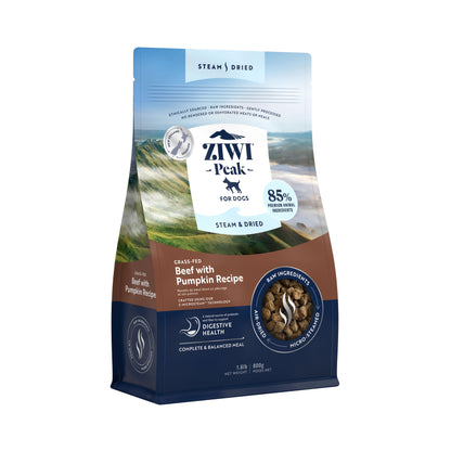 Ziwi Peak Steam Dried Dog Food Beef with Pumpkin 3.2kg / 1.5kg / 800g