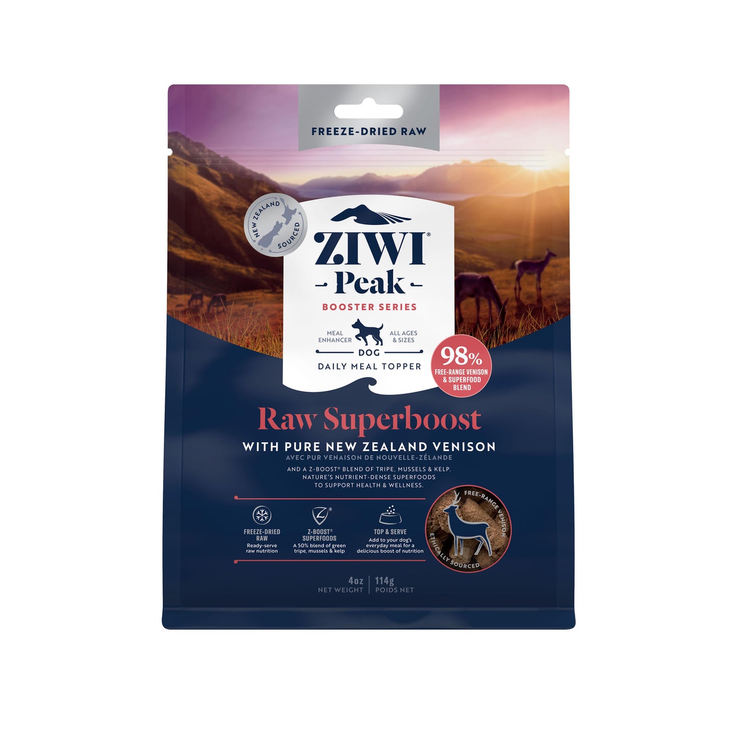 Ziwi Peak Freeze Dried Dog Superboost Venison 320g / 114g