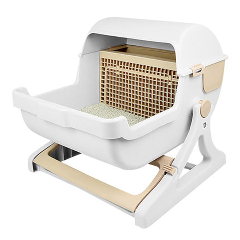 Kimpets Roll'N Clean Half-Automatic Cleaning Cat Litter Box White