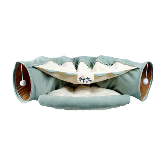 Cat Pet House & Tunnel - All-Season Pet Bed and Toy