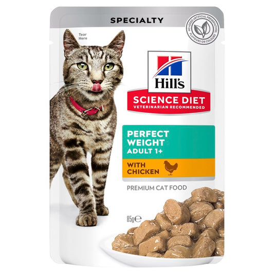 HILLS CAT ADULT PERFECT WEIGHT POUCHES CHICKEN 85G