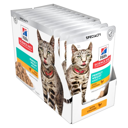 HILLS CAT ADULT PERFECT WEIGHT POUCHES CHICKEN 85G