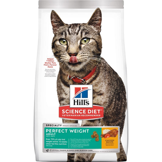 HILLS CAT CHICKEN RECIPE ADULT PERFECT WEIGHT 1.3KG / 3.17KG / 6.80KG