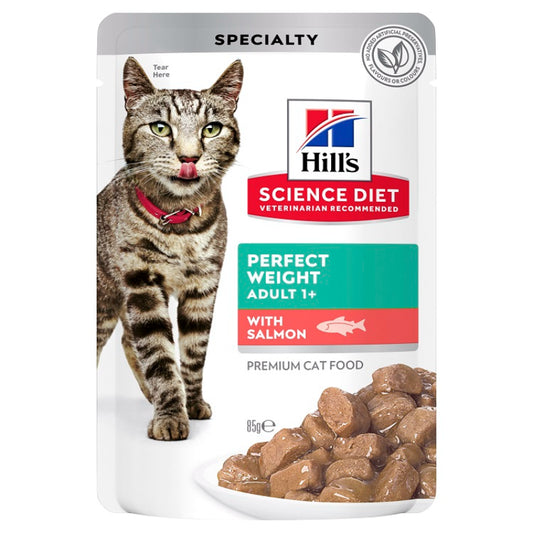 HILLS CAT ADULT PERFECT WEIGHT POUCHES SALMON 85G