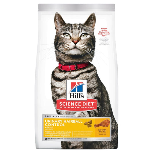 HILLS CAT FOOD ADULT URINARY HAIRBALL CONTROL CHICKEN RECIPE 1.58KG / 3.17KG